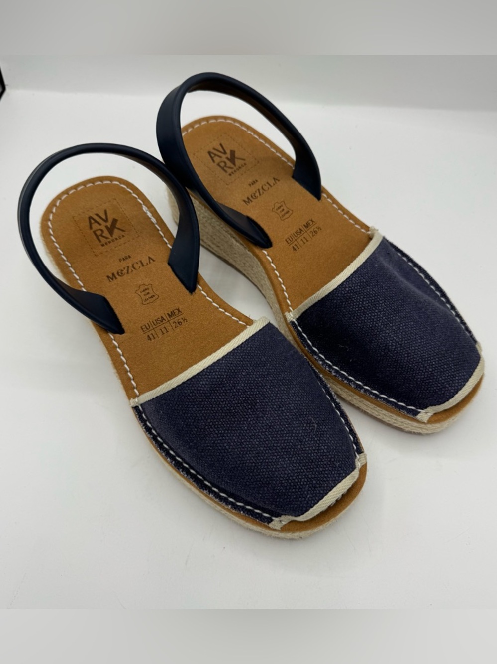 Avarcas para Mezcla Espadrille Wedge Sandal Handmade in Menorca Spain 41 / 11